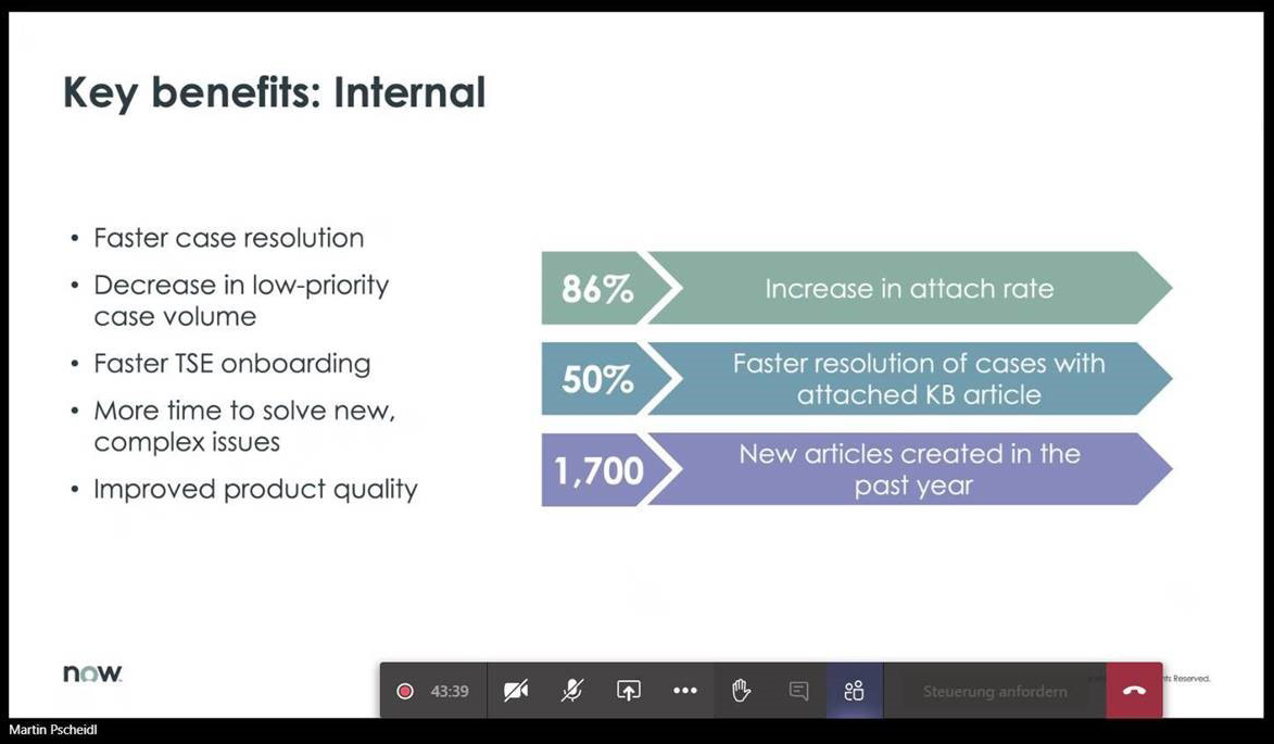 KCS Internal Benefits Virtueller Stammtisch Itsm Partner Screenshot