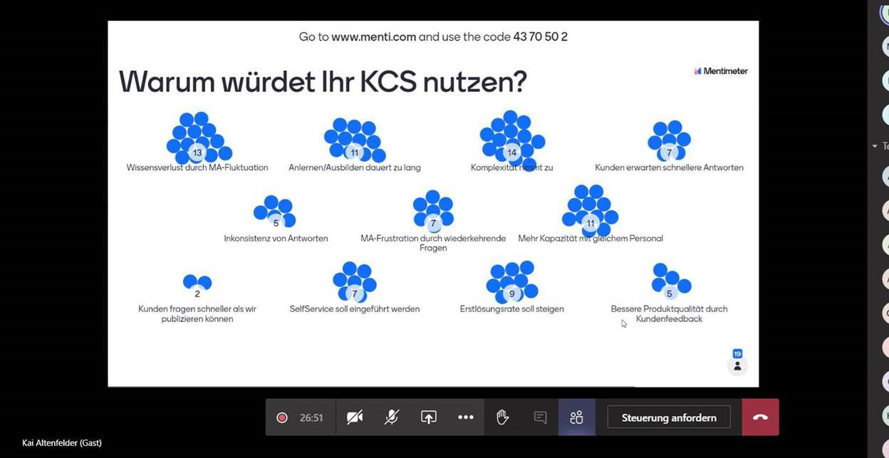 KCS Warum Nutzen Virtueller Stammtisch ITSM Partner Screenshot